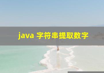 java 字符串提取数字